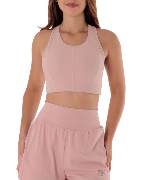 Top deportivo Everlast rosado sólido para mujer