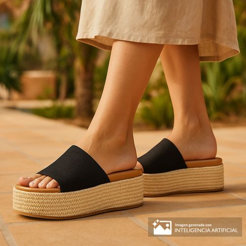 Sandalia casual Steve Madden negra para mujer
