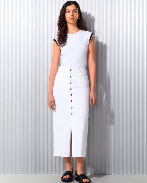 Camiseta Easy Wear blanca tank top manga corta para mujer