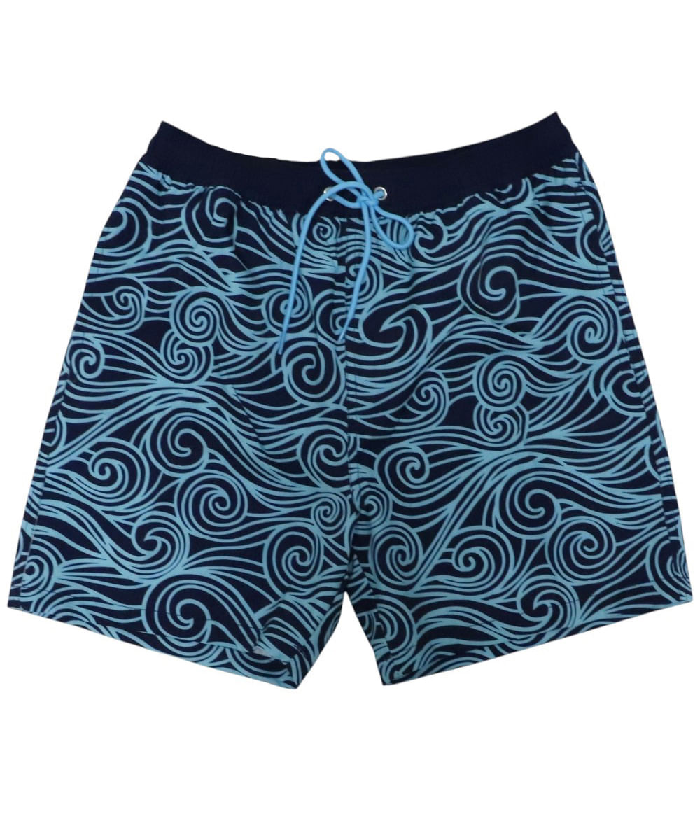 Calzoneta de baño Unexpected navy estampado de olas para hombre