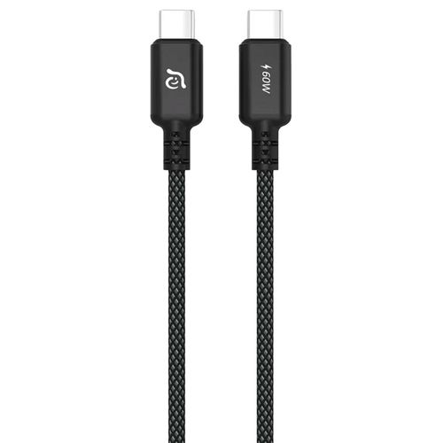 Cable trenzado USB type-C 60W 2mt negro