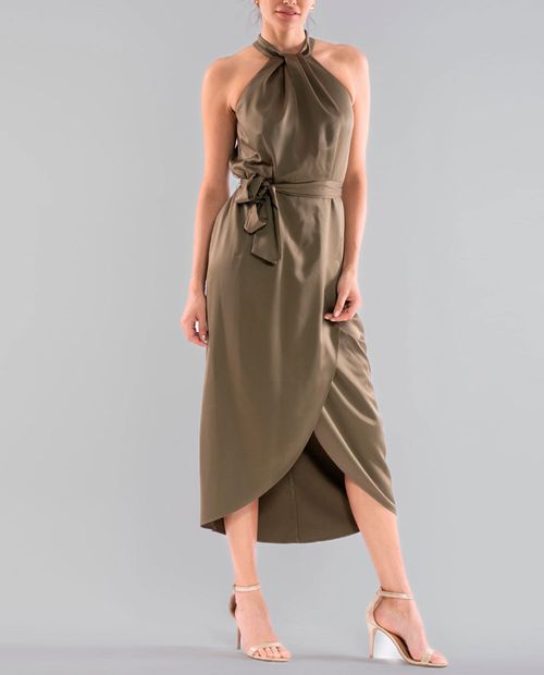 Vestido Julian And Jordan midi verde sin mangas para mujer