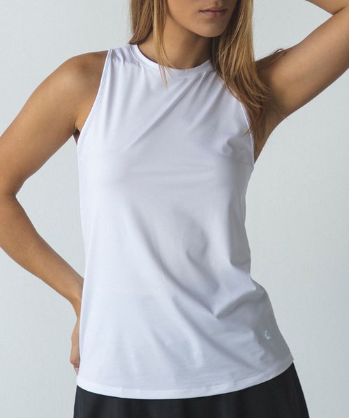 Camiseta deportiva sin mangas Teammate color blanco para mujer