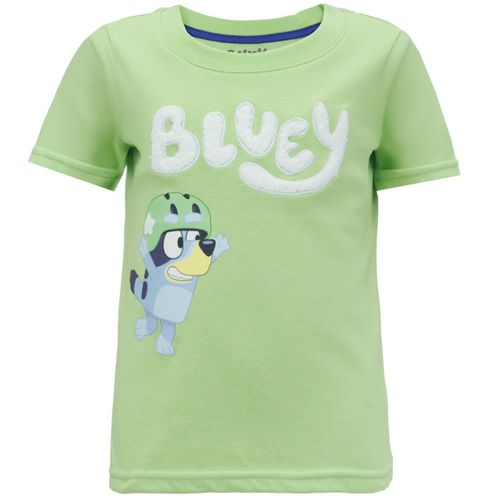 Camiseta verde con estampado Bluey para niño