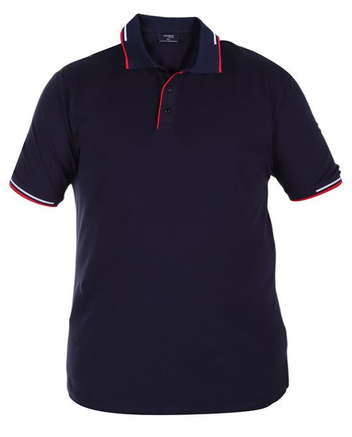 Camisa polo Gents azul navy sólida para hombre