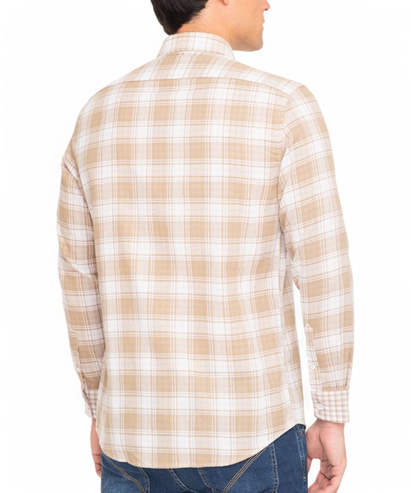 104892856-Camisa-casual-Oscar-de-la-Renta-cafe-cuadriculada-para-hombre
