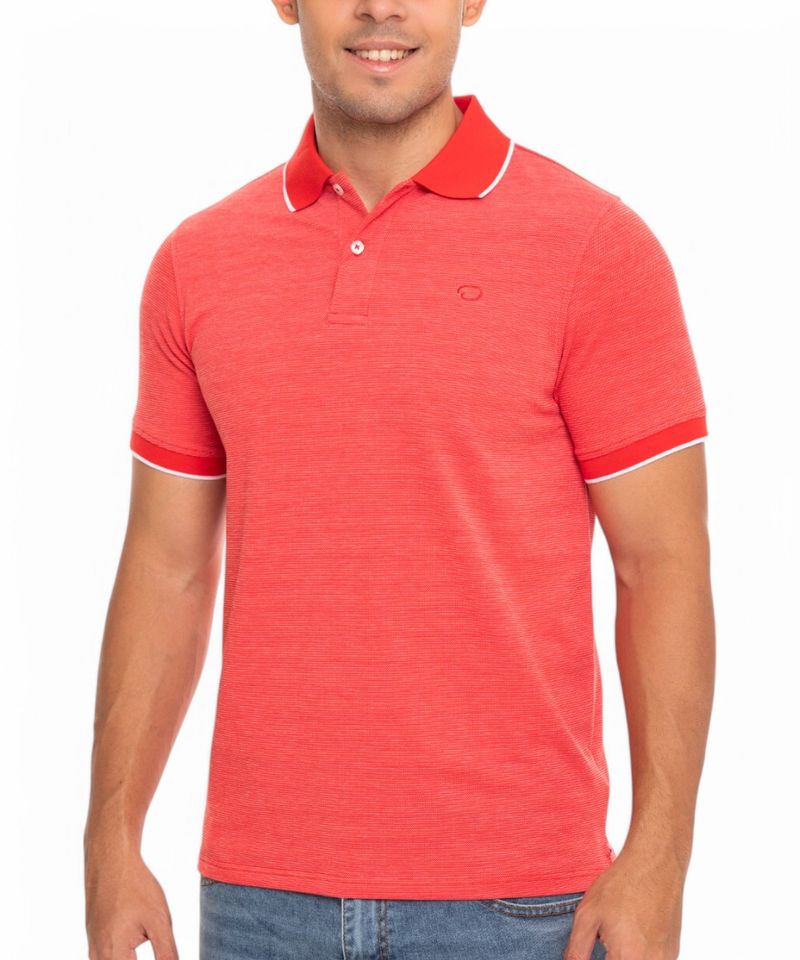 104892908-Camisa-polo-Oscar-de-la-Renta-roja-con-textura-para-hombre