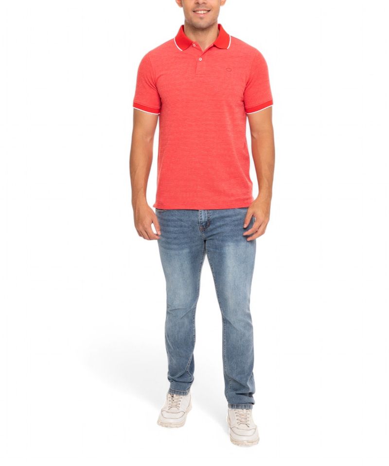 104892908-Camisa-polo-Oscar-de-la-Renta-roja-con-textura-para-hombre