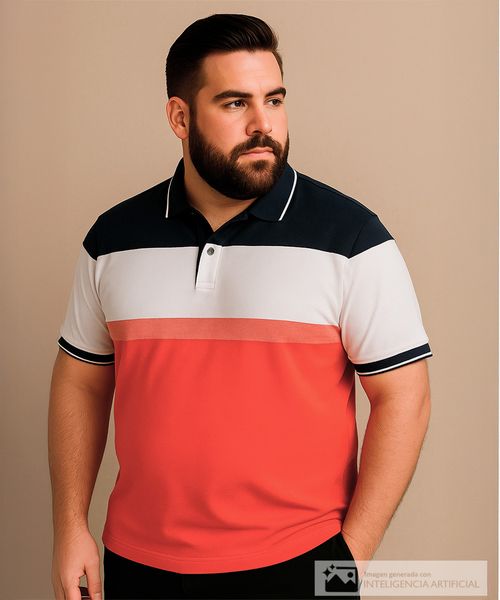 Camisa polo Gents color blocking multicolor para hombre