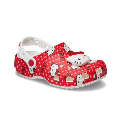 Crocs clásico Clog Hello Kitty color rojo para niña
