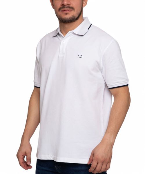 Polo blanco texturizado Oscar de la Renta para hombre