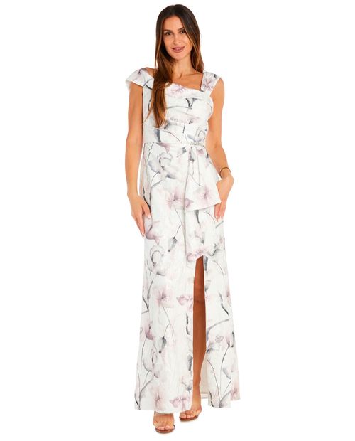 Vestido R&M Richards maxi estampado sin mangas para mujer