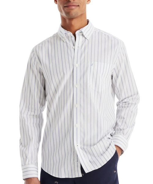 Camisa casual regular fit Nautica bicolor rayada para hombre
