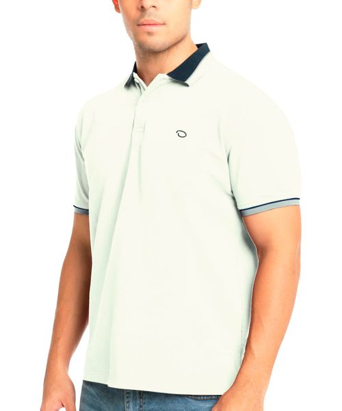 Camisa polo Oscar de la Renta blanca sólida para hombre