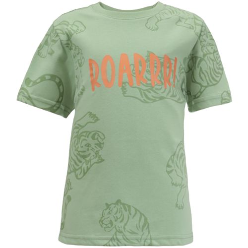 Camiseta verde con estampado para niño