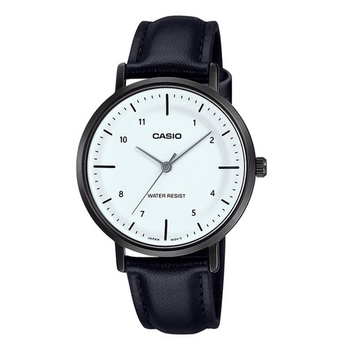 Reloj Casio análogo de cuero negro unisex