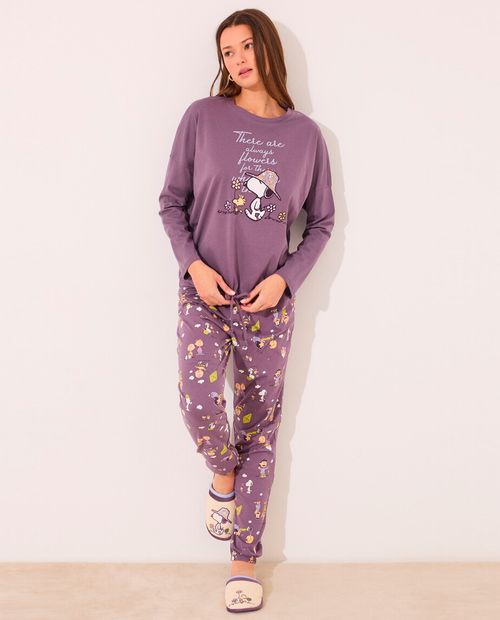 Pijama con pantalón Women Secret estampado de Snoopy para mujer