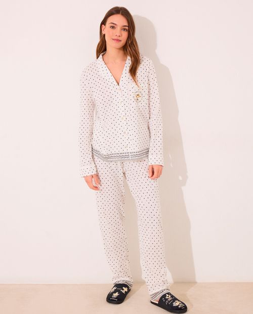 Pijama con pantalón Women Secret estampado de woodstock para mujer