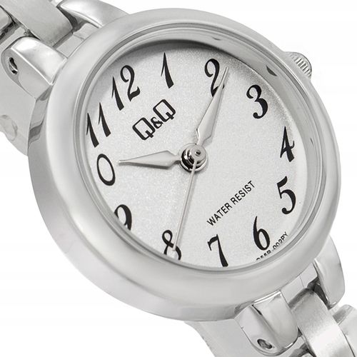 Reloj Q&Q análogo metálico plateado para mujer