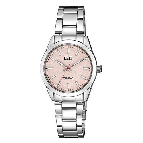 Reloj Q&Q análogo metálico plateado para mujer