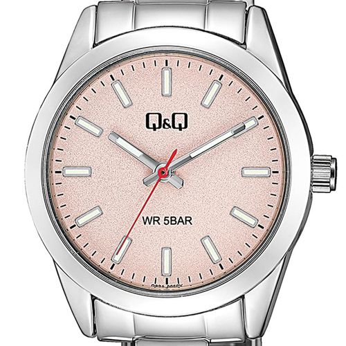Reloj Q&Q análogo metálico plateado para mujer