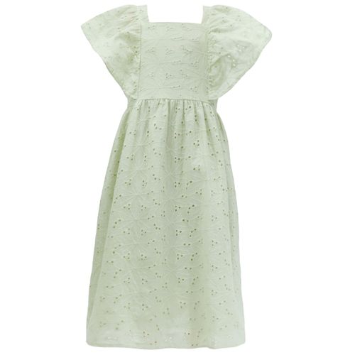 Vestido verde calado para niña