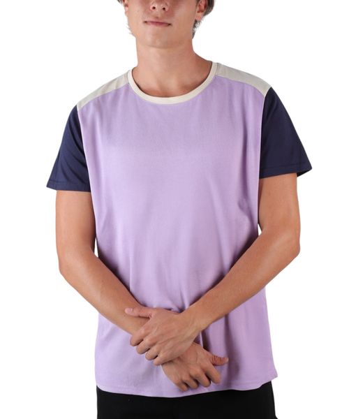 Camiseta Orange morado lila color block para hombre
