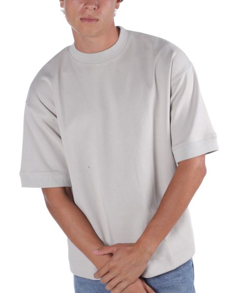 Camiseta oversize fit Denim & Flower gris sólida para hombre