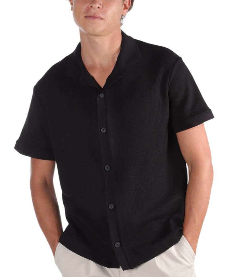 104858626-Camisa-casual-Denim---Flower-negra-con-textura-para-hombre