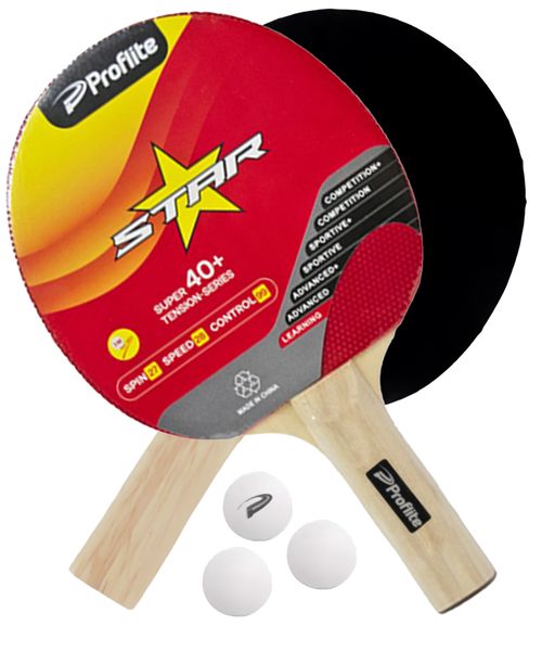 Set de 2 raquetas y 3 pelotas