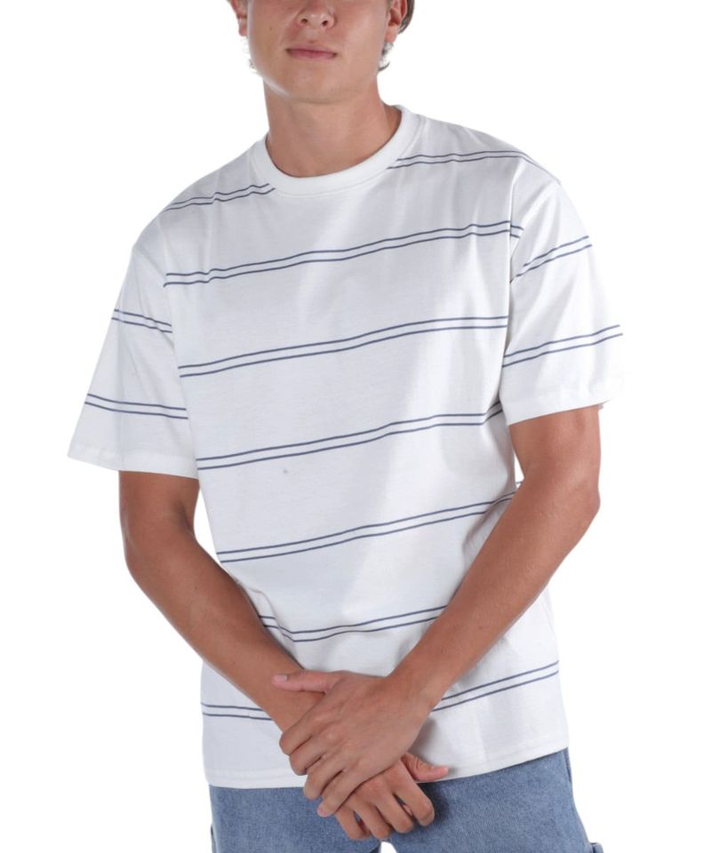 104858610-Camiseta-Denim-and-Flower-relaxed-fit-blanca-rayada-para-hombre