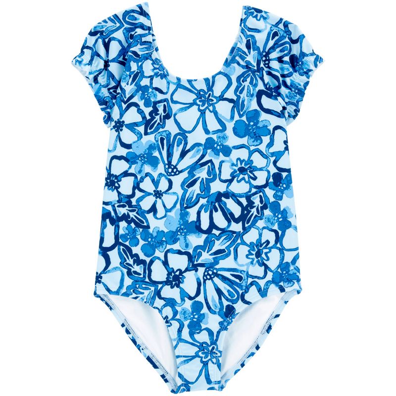 Traje de baño de pieza estampado para niña