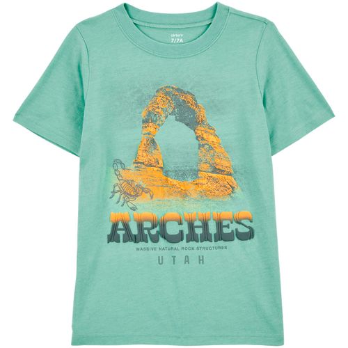 Camiseta verde con estampado para niño