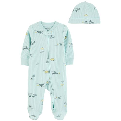 Pijama celeste con estampado para bebé niño