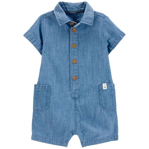 Romper azul lavado para bebé niño