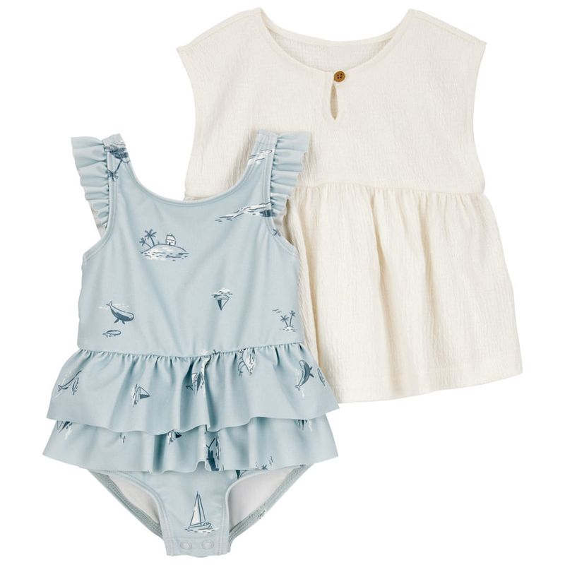 104893372-Traje-y-salida-de-baño-bicolor-con-estampado-para-bebe-niña