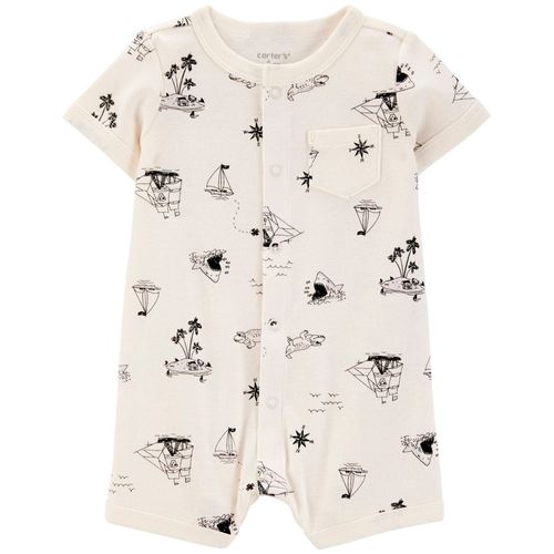 Romper beige con estampado para bebé niño