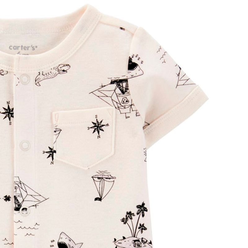 104893417-Romper-beige-con-estampado-para-bebe-niño