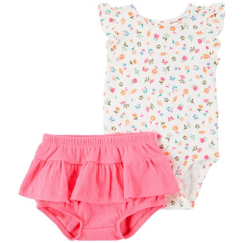 Conjunto de 2 piezas bicolor con estampado para bebé niña
