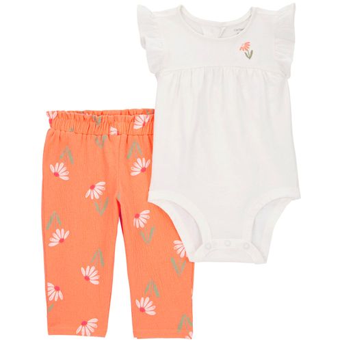 Conjunto de 2 piezas bicolor con estampado para bebé niña
