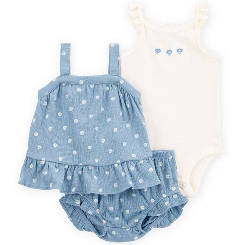 Conjunto de 3 piezas bicolor con estampado para bebé niña