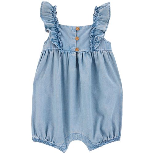 Romper azul lavado para bebé niña