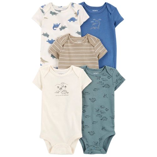 Set de 5 mamelucos multicolor con estampado para bebé niño