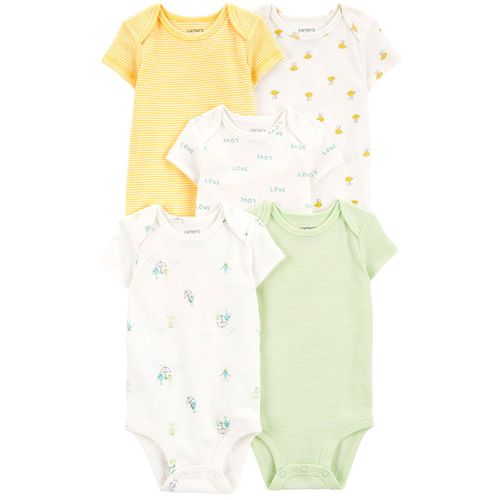 Set de 5 mamelucos multicolor con estampado para bebé niño