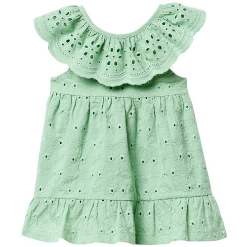 Vestido verde calado para bebé niña