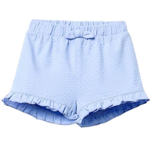 Short celeste sólido para bebé niña