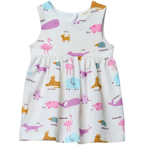 Vestido blanco con estampado para bebé niña