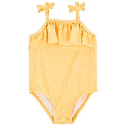 Traje de baño de 1 pieza bicolor para bebé niña