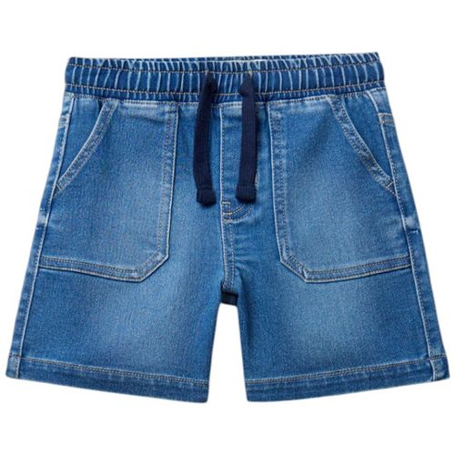 Short denim azul sólido para niño