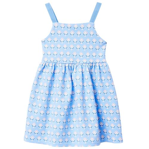 Vestido celeste con estampado para niña